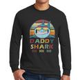 Retro Vintage Daddy Shark Men Long Sleeve Tshirt