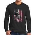 Rodeo Bull Rider Patriotic American Flag Cowboys Men Long Sleeve Tshirt