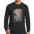 Storm Hunter American Flag Storm Chaser Tornado Gift Men Long Sleeve Tshirt