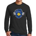 Super Kosovar Heritage Kosovo Roots Flag Gift Men Long Sleeve Tshirt