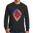 Super Moroccan Heritage Morocco Roots Usa Flag Gift Men Long Sleeve Tshirt