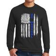 Thin Blue Line Flag American Us Marshal Men Long Sleeve Tshirt