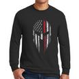 Thin Red Line Usa Flag Firefighter Spartan Men Long Sleeve Tshirt