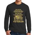 U S M C Veteran I Am The Storm Gold Foil Effect Graphic Design Printed Casual Daily Basic Men Long Sleeve Tshirt