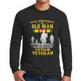 Mens Never Underestimate An Old Man Vietnam Veteran Gift Graphic Design Printed Casual Daily Basic Men Long Sleeve Tshirt