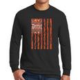 Vintage Detroit Baseball Flag With Tiger Stripes Men Long Sleeve Tshirt