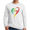 Love Jah Print Rasta Reggae Flag Heart Gift For Rastafarians Men Long Sleeve Tshirt