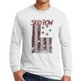 Skid Row Distressed Print Flag Men Long Sleeve Tshirt