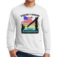 Union Ironworkers Hanging & Banging American Flag Men Long Sleeve Tshirt