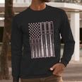 Baseballs And Bats American Flag Youth Men Long Sleeve Tshirt