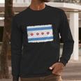 Bullet Hole Chicago Flag T-Shirts Men Long Sleeve Tshirt