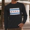 Bullet Hole Chicago Flag T-Shirts Men Long Sleeve Tshirt