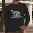 California Republic Cali Bear Star Vintage State Flag Men Long Sleeve Tshirt