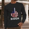 Fuck Biden Middle Finger Usa Flag Men Long Sleeve Tshirt