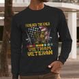 Funny Vietnam Veteran With Us Flag Gift With Combat Boots Patriotic Gift Men Long Sleeve Tshirt