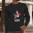 Half Canadian American Useh Canada Usa Flag United States Men Long Sleeve Tshirt