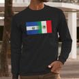 Half Mexican Half Salvadorian Flag Mexico El Salvador Men Long Sleeve Tshirt