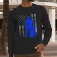 Male K9 Officer Blue Line Flag For K9 Handlers Men Long Sleeve Tshirt