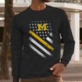 Michigan Wolverines Flag Men Long Sleeve Tshirt