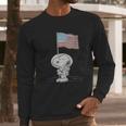 Peanuts Snoopy Astronaut American Flag 1St Step On The Moon Shirt Men Long Sleeve Tshirt