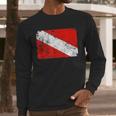 Retro Diver Down Flag Vintage Style Scuba Men Long Sleeve Tshirt