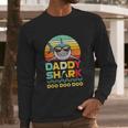 Retro Vintage Daddy Shark Doo Doo Men Long Sleeve Tshirt