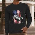 Rodeo Bull Rider Patriotic American Usa Flag For Cowboys Men Long Sleeve Tshirt