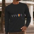 Romanian Heartbeat I Love Romania Heart Flag Men Long Sleeve Tshirt