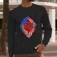 Super Moroccan Heritage Morocco Roots Usa Flag Gift Men Long Sleeve Tshirt