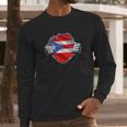 Super Puerto Rican Heritage Puerto Rico Roots Flag Gift Men Long Sleeve Tshirt