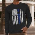 Thin Blue Line Flag American Us Marshal Men Long Sleeve Tshirt