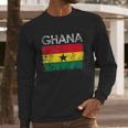 Vintage Ghana Ghanaian Flag Pride Men Long Sleeve Tshirt