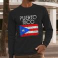 Vintage Puerto Rico Puerto Rican Flag Pride Gift Men Long Sleeve Tshirt