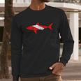 Vintage Shark Scuba Dive Diver Down Flag Emoji Men Long Sleeve Tshirt