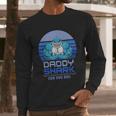 Vintage Weight Lifting Daddy Shark Men Long Sleeve Tshirt