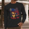 Winnie The Pooh Happy 4Th July American Flag Men Long Sleeve Tshirt