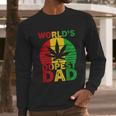 Worlds Dopest Dad Vintage Weed Leaf Cannabis Marijuana Men Long Sleeve Tshirt