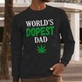 Worlds Dopest Dad Weed Marijuana Cannabis Funny Leaf T-Shirt Men Long Sleeve Tshirt