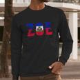 Zoe Haiti Flag Men Long Sleeve Tshirt