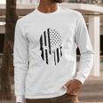 Black American Flag In Spartan Men Long Sleeve Tshirt