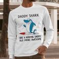 Daddy Gift Daddy Shark Like A Normal Dad But More Awesome Men Long Sleeve Tshirt