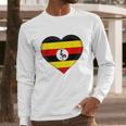 I Love Uganda Ugandan Flag Heart Men Long Sleeve Tshirt