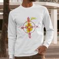 New Mexico State Flag Elk Hunting Zia Symbol Design Men Long Sleeve Tshirt