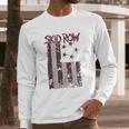 Skid Row Distressed Print Flag Men Long Sleeve Tshirt