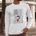 Snoopy Playing Baseball Snoopy Usa Flag T-Shirt Men Long Sleeve Tshirt