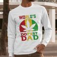 Weed Worlds Dopest Dad Funny Leaf Cool Vintage Men Long Sleeve Tshirt