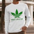 Weed Worlds Dopest Dad Funny Men Long Sleeve Tshirt