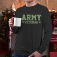 Army Veteran Distress Logo Graphic Design Printed Casual Daily Basic Men Long Sleeve Tshirt