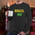 Brasil Brazilian Flag Brazil Souvenir Gift Camiseta Men Long Sleeve Tshirt