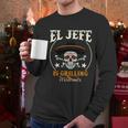 El Jefe Grilling Stand Back Funny Mexican Dad Playera Men Long Sleeve Tshirt